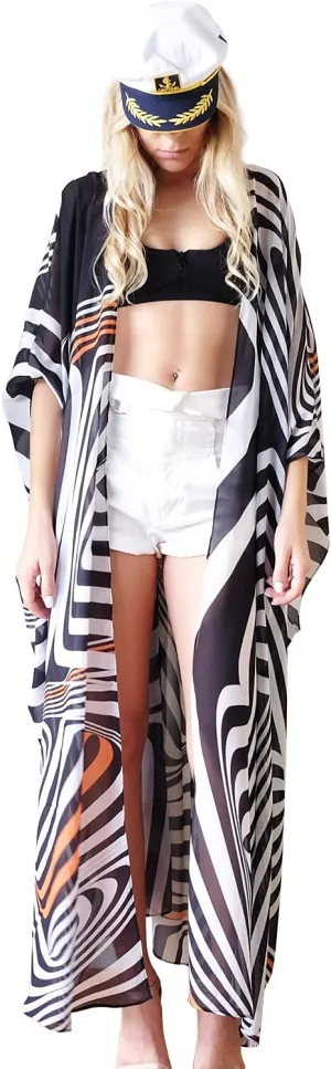 CHERRY CAT Women Beachwear Long Beach Coverups Kaftan Casual Caftan Dress