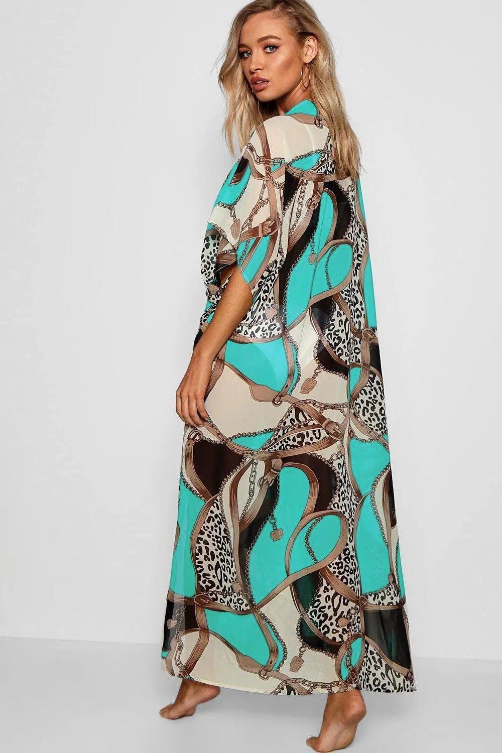 CHERRY CAT Women Beachwear Long Beach Coverups Kaftan Casual Caftan Dress
