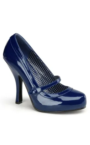 CUTIEPIE-02 Navy Blue Patent Heels