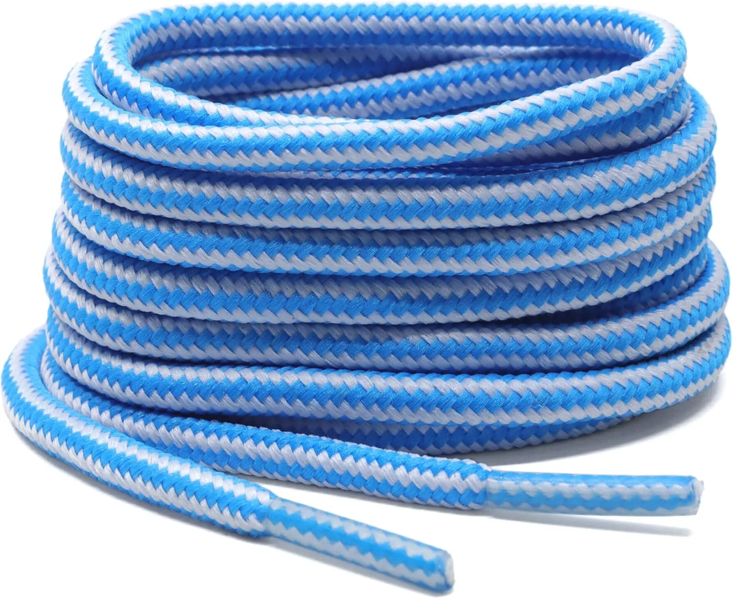 DELELE 2 Pair Round Boot Laces Outdoor Hiking Walking Shoelaces Dual Coloured Striped Shoe Lace Work Shoe Strings