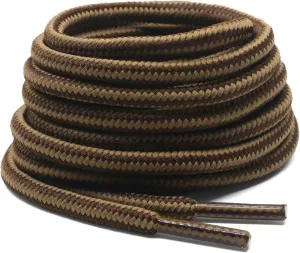 DELELE 2 Pair Round Boot Laces Outdoor Hiking Walking Shoelaces Dual Coloured Striped Shoe Lace Work Shoe Strings