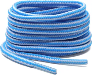DELELE 2 Pair Round Boot Laces Outdoor Hiking Walking Shoelaces Dual Coloured Striped Shoe Lace Work Shoe Strings