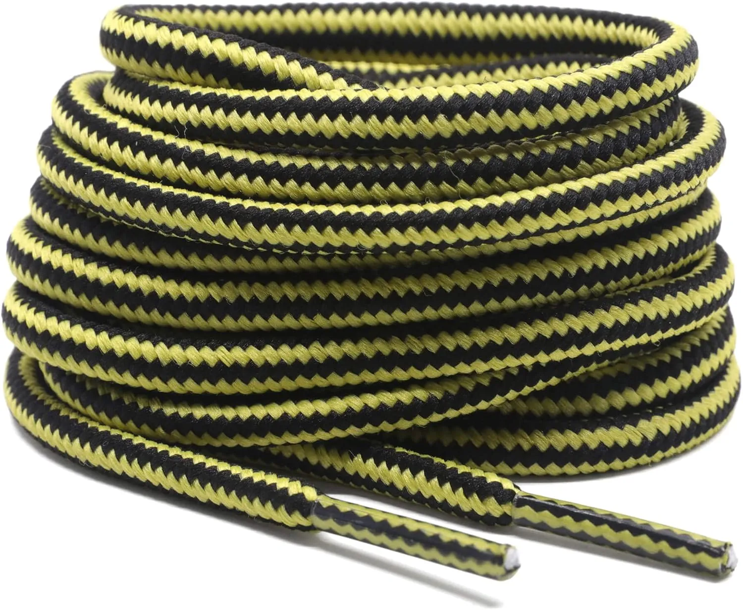DELELE 2 Pair Round Boot Laces Outdoor Hiking Walking Shoelaces Dual Coloured Striped Shoe Lace Work Shoe Strings