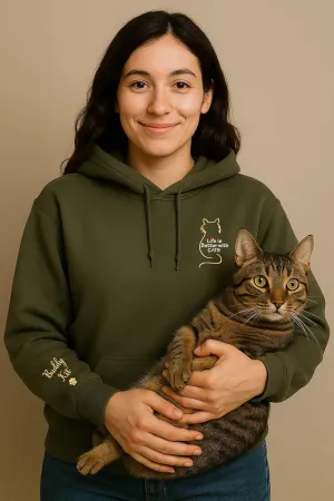Embroidered Cat Mom Sweatshirt, Embroidered Cat Mom Sweater, Life Is Better With Cats, Funny Cat Hoodie, Cat Lover Gift, Cat Owner Gift, Gift for cats lover