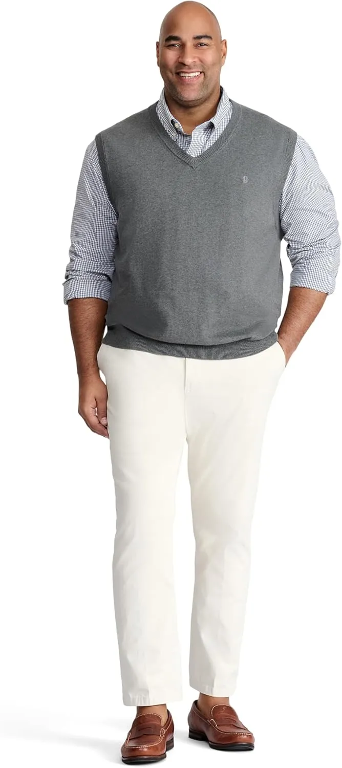 IZOD Men's Big and Tall Premium Essentials V-Neck Sweater Vest