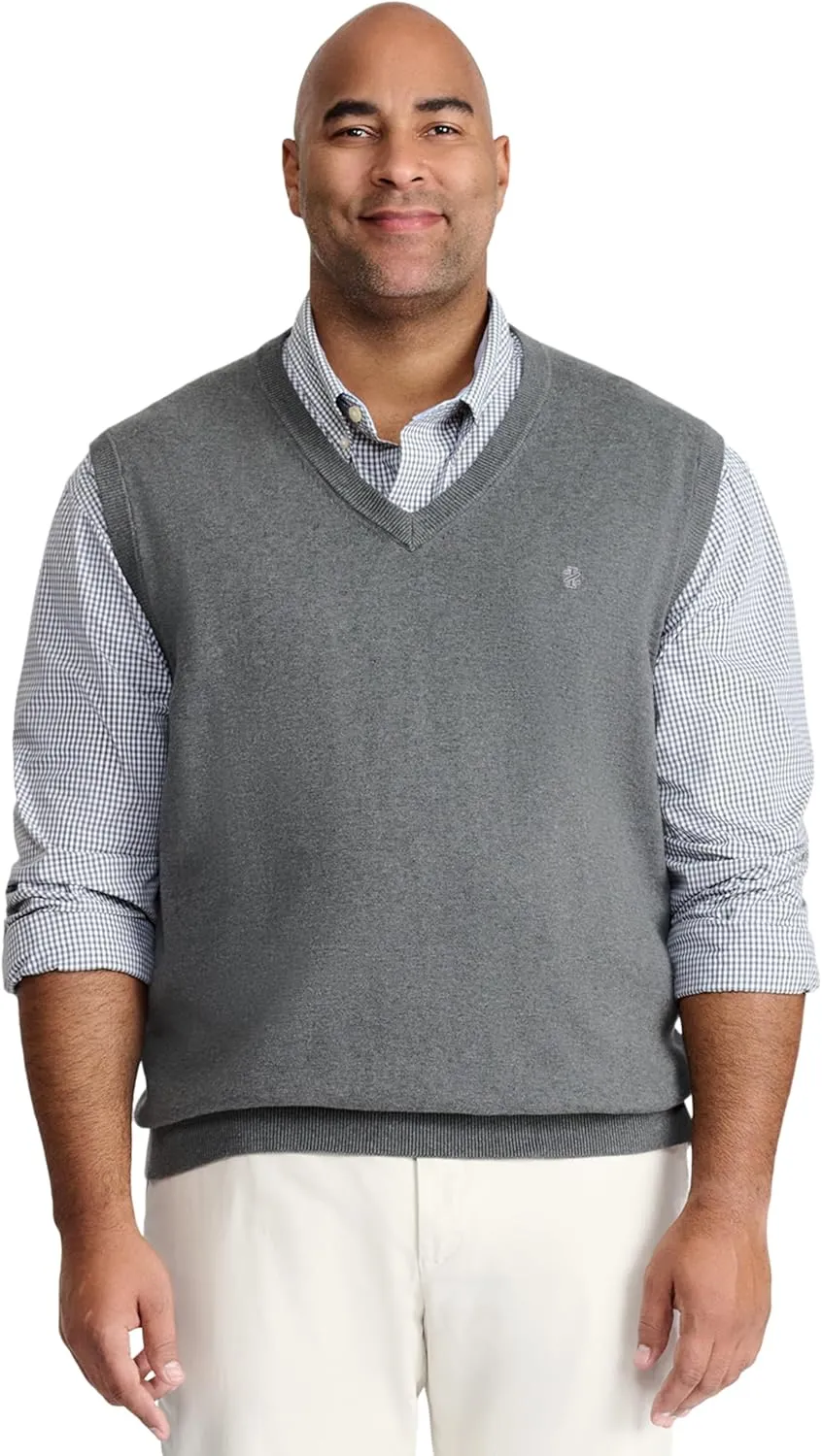 IZOD Men's Big and Tall Premium Essentials V-Neck Sweater Vest