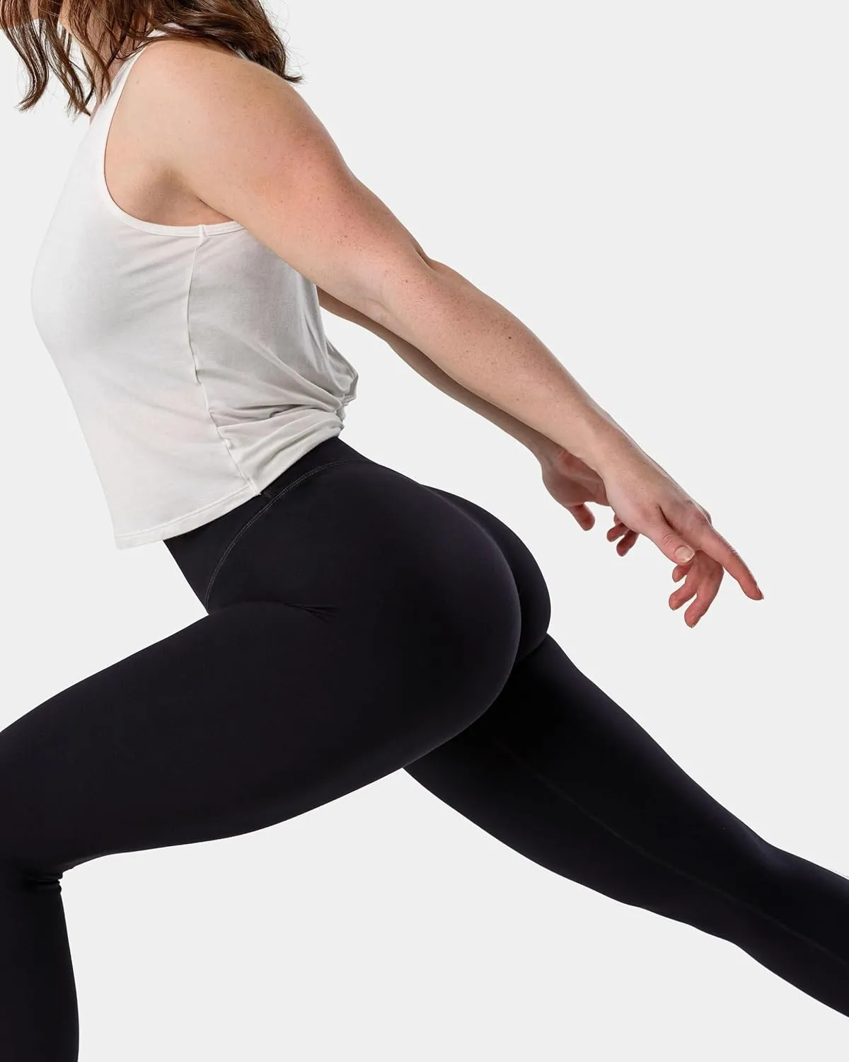 Kamo Fitness Serenity No Front Seam Leggings 25" Inseam Yoga Pants High Waisted Soft Workout Tights