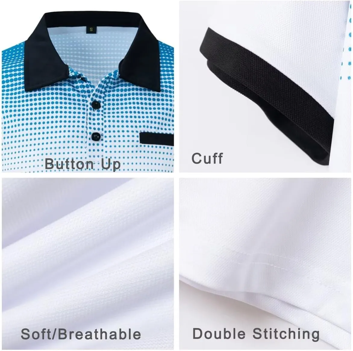 Men's Polo Shirts 2025 Short Sleeve Casual Polo T Shirt Color Block Slim Fit Golf Shirts with Pocket