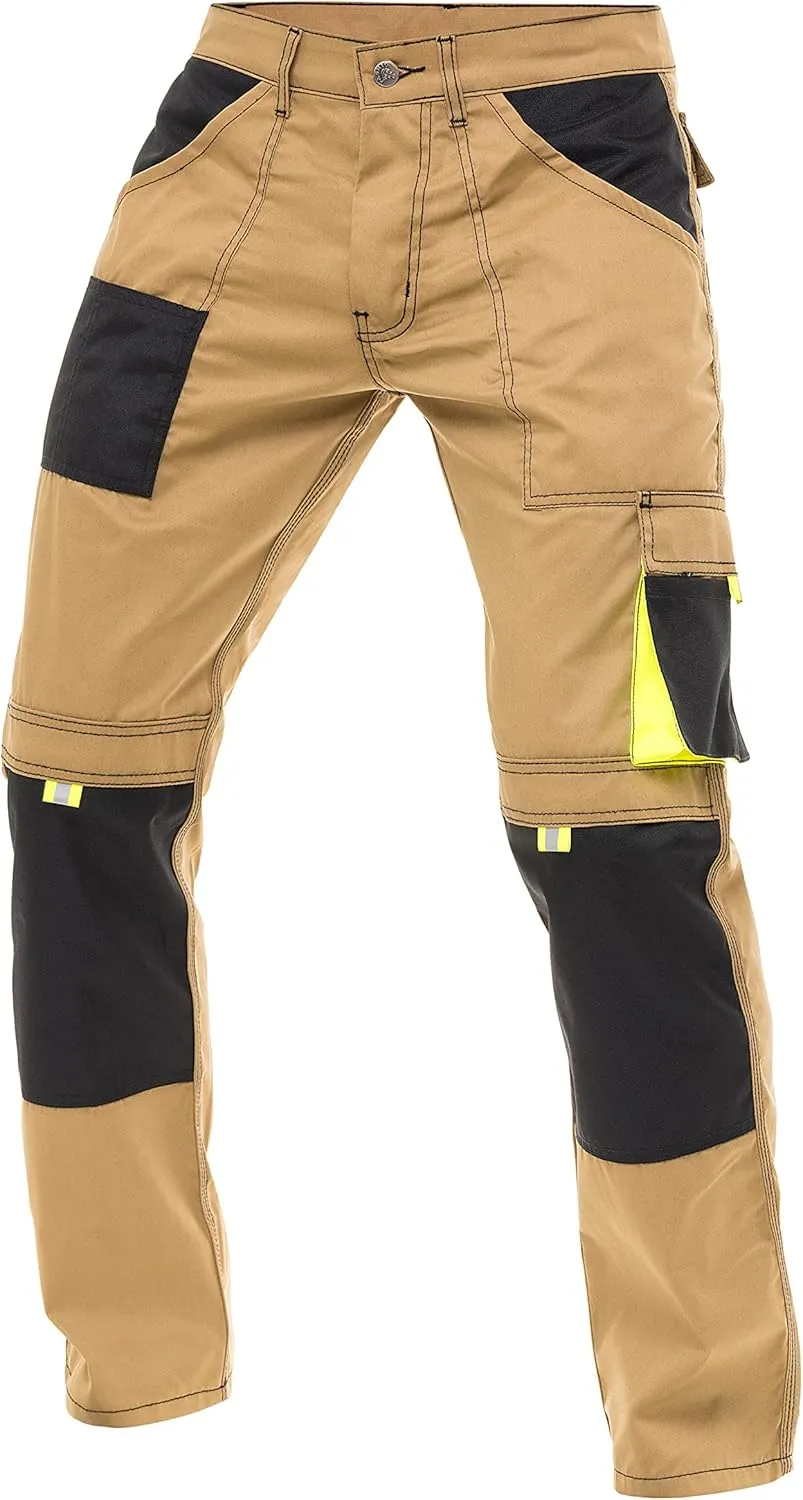 Men's Tactical Cargo Pants  Cordura Reinforced Work Trousers with Knee Pads, Holster Pockets and Safety Trousers