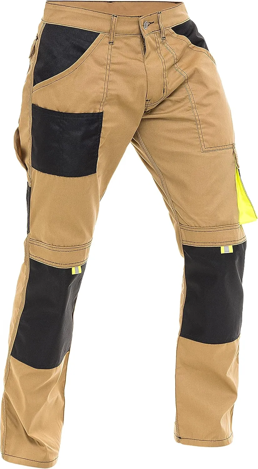 Men's Tactical Cargo Pants  Cordura Reinforced Work Trousers with Knee Pads, Holster Pockets and Safety Trousers