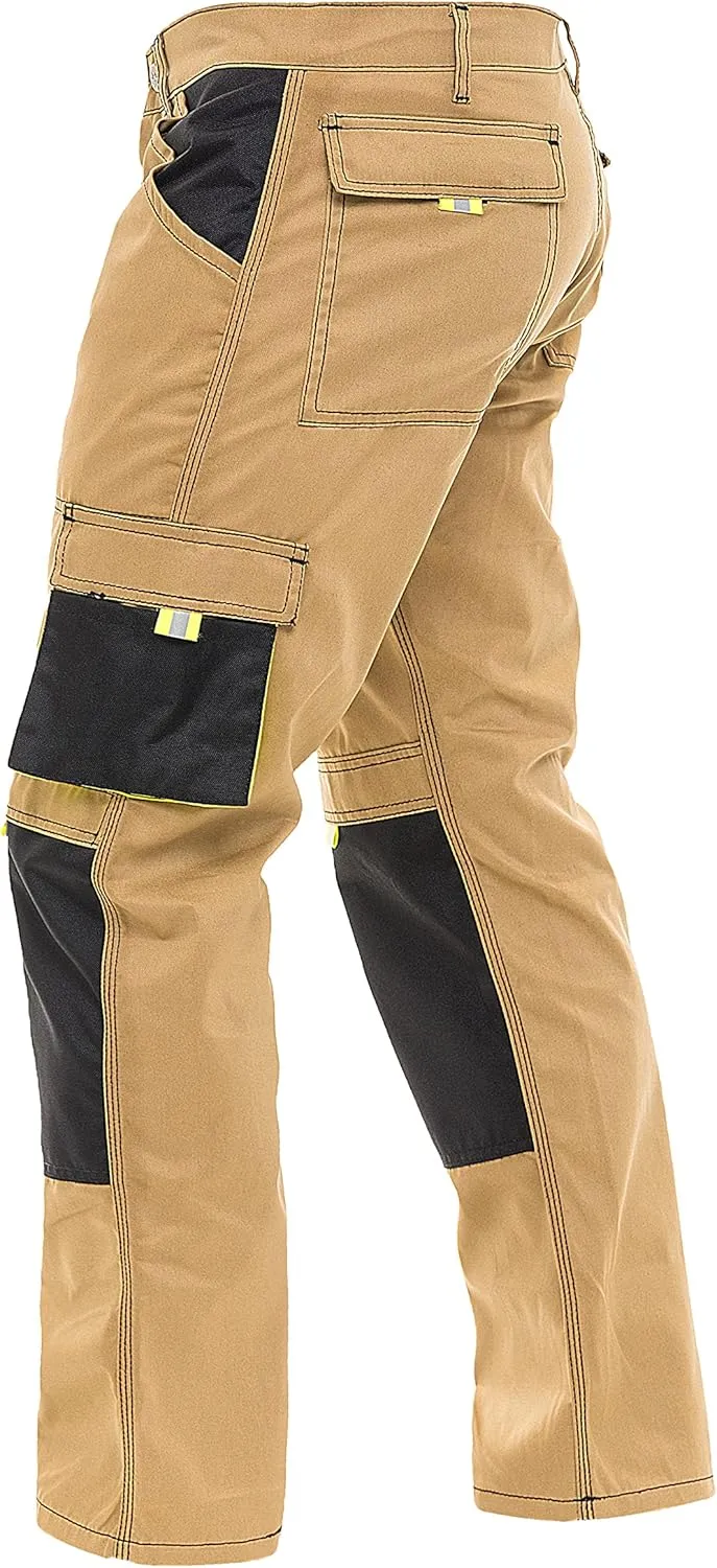 Men's Tactical Cargo Pants  Cordura Reinforced Work Trousers with Knee Pads, Holster Pockets and Safety Trousers