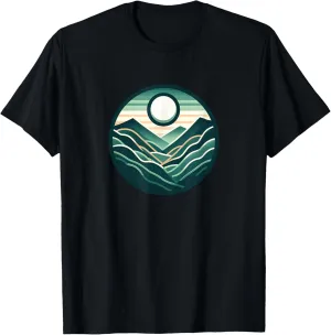 Mountain Landscape Circular Adventure Hiking Nature Lover T-Shirt
