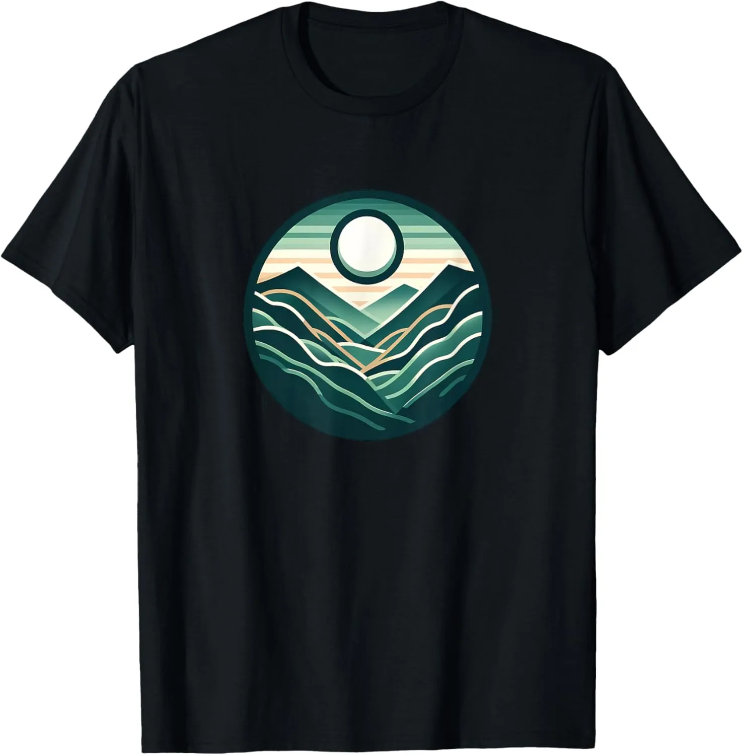 Mountain Landscape Circular Adventure Hiking Nature Lover T-Shirt