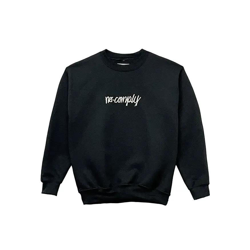 No-Comply Youth Script Crewneck Sweatshirt - Black