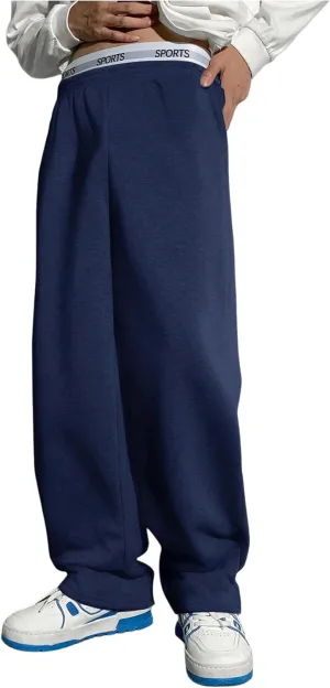SOLY HUX Boy's Sports Athletic Sweatpants Wide Leg Casual Fall Letter Elastic Waist Baggy Pants