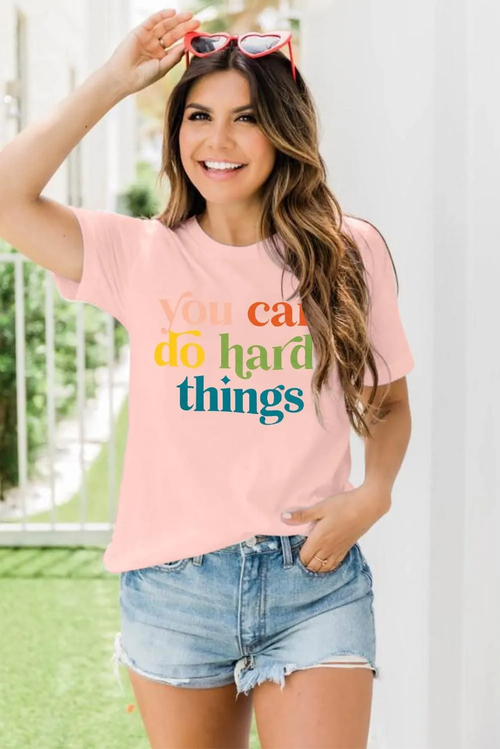 VILOVE Teacher Inspirational T-Shirt Women You Can Do Hard Things Letter Printed Shirts Back to School Encouraging Faith Top