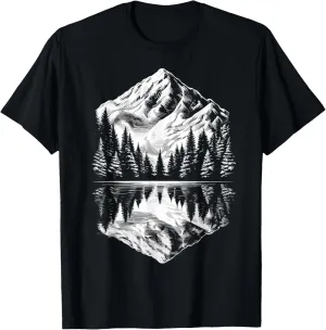 Wildlife Mountain Landscape Reflection Forest Outdoor T-Shirt