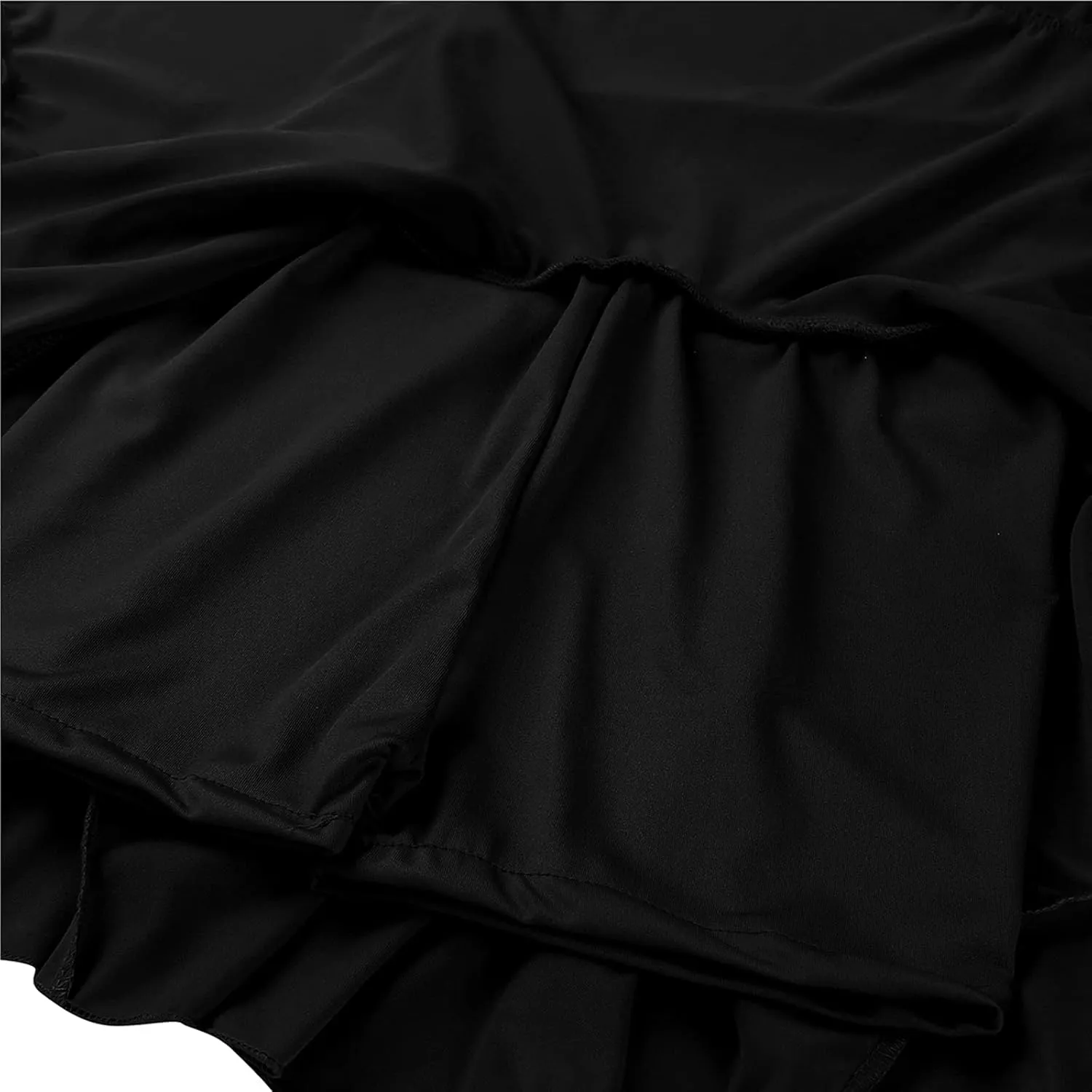 Women Latin Dance Mini Skirt Ballroom Salsa Rumba Training Skirt Skater Costume Ruffle Swing Skirt with Shorts