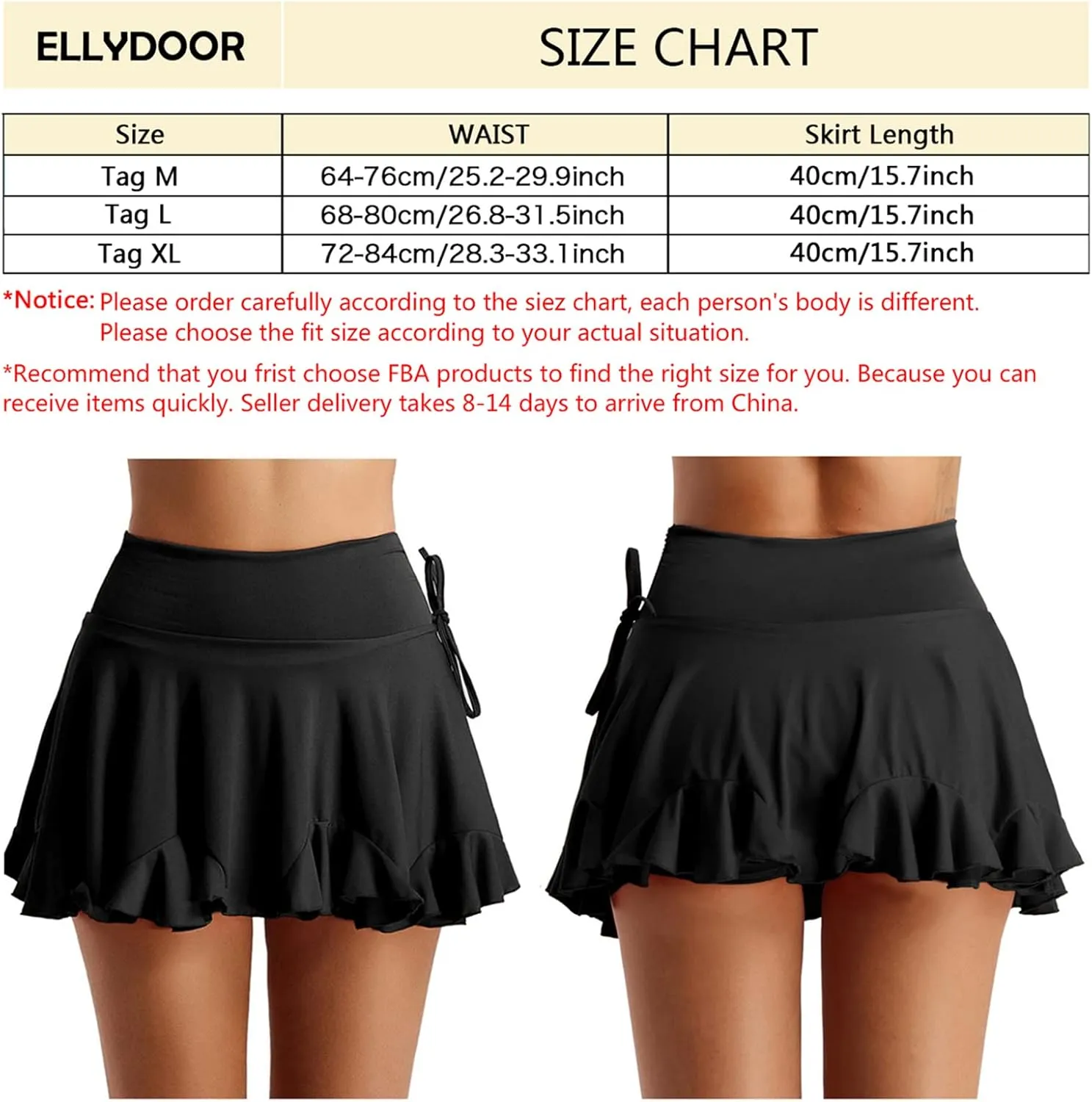 Women Latin Dance Mini Skirt Ballroom Salsa Rumba Training Skirt Skater Costume Ruffle Swing Skirt with Shorts